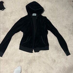 size XL Juicy Black velour vintage Zip-up Sweater